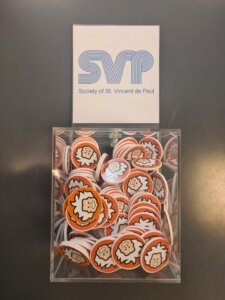 SVP charity donation box at StorageWise with tokens 